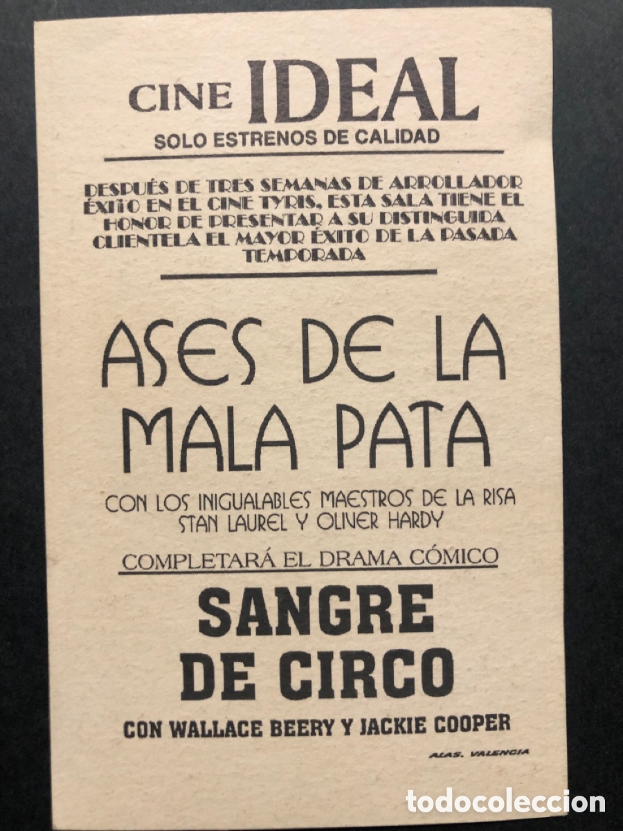 Cine: Programa tarjeta facsimil sangre de circo wallace beery - Foto 2