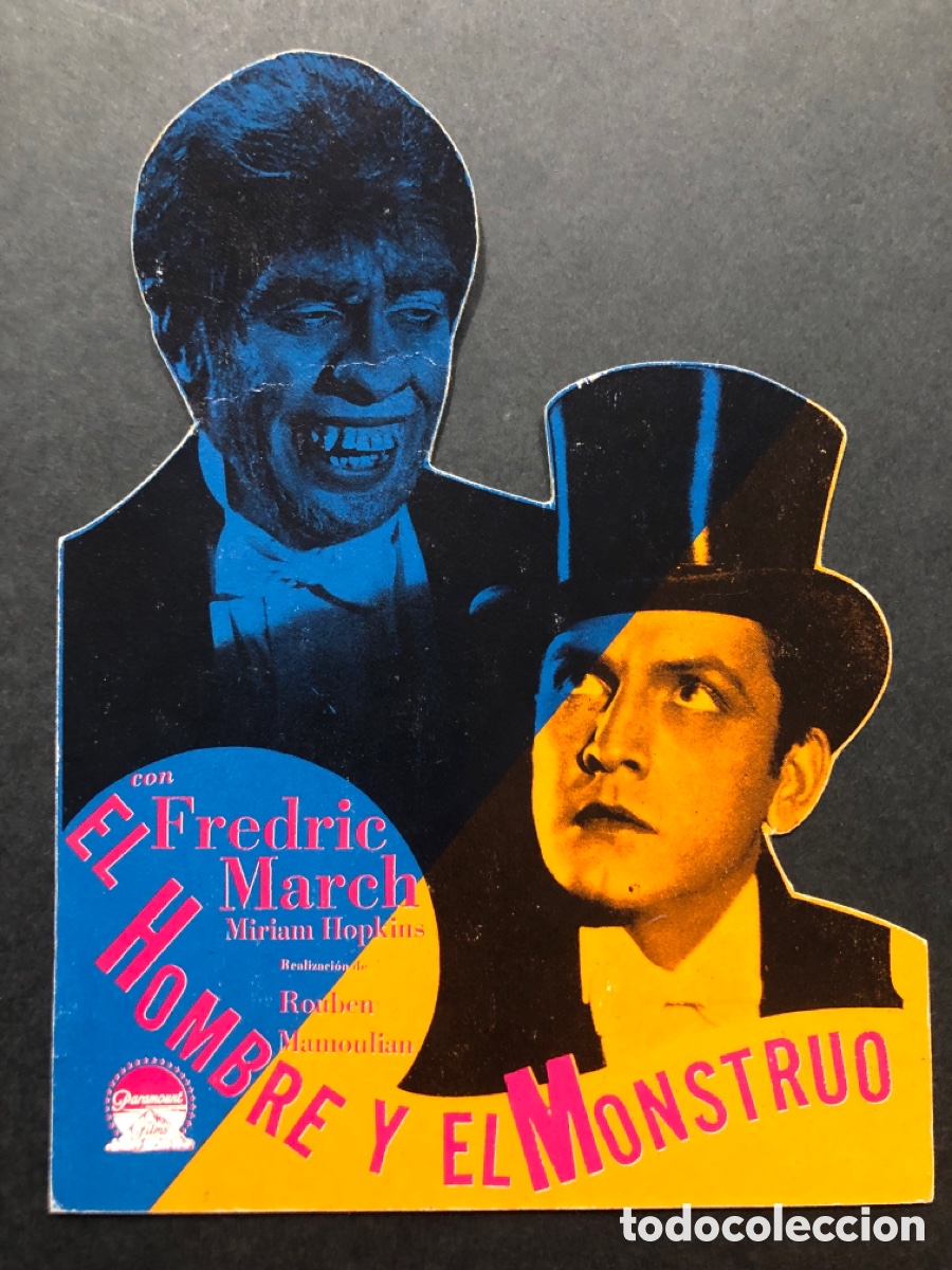 Cine: Programa troquelado facsimil el hombre y el monstruo Fredric march - Foto 1