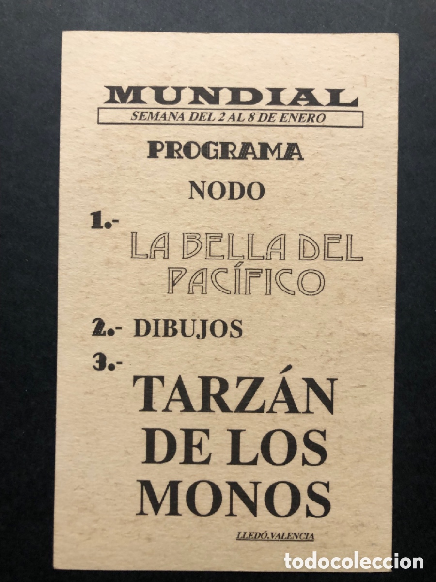 Cine: Programa tarjeta facsimil la Bella del Pac&iacute;fico rita Hayworth - Foto 2