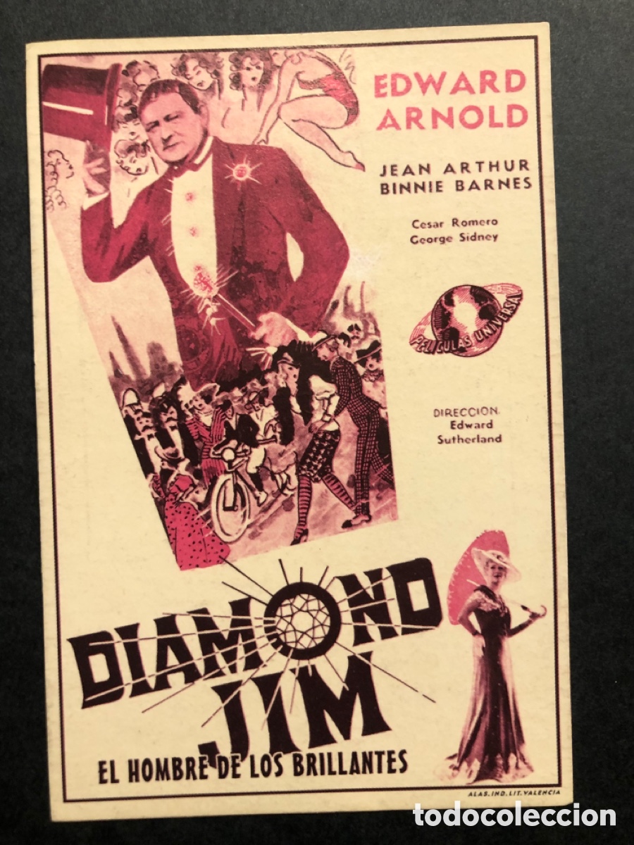 Cine: Programa Tarjeta facsimil diamond jim jean arthur - Foto 1