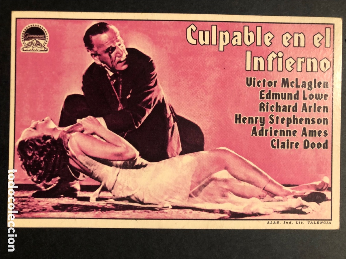 Cine: Programa Tarjeta facsimil culpable en el infierno adrienne ames - Foto 1