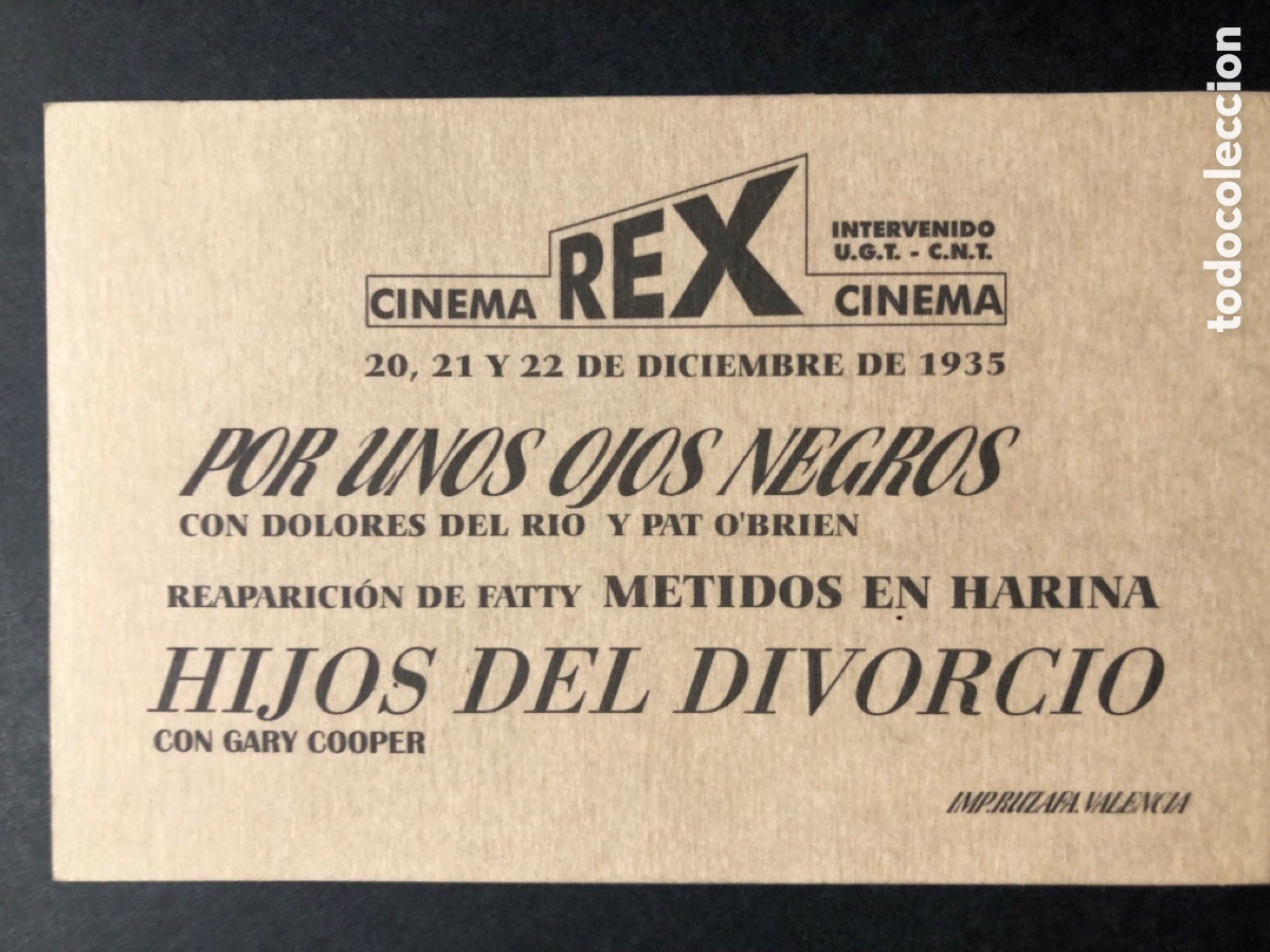 Cine: Programa tarjeta facsimil Gary Cooper clara bow hijos del divorcio - Foto 2