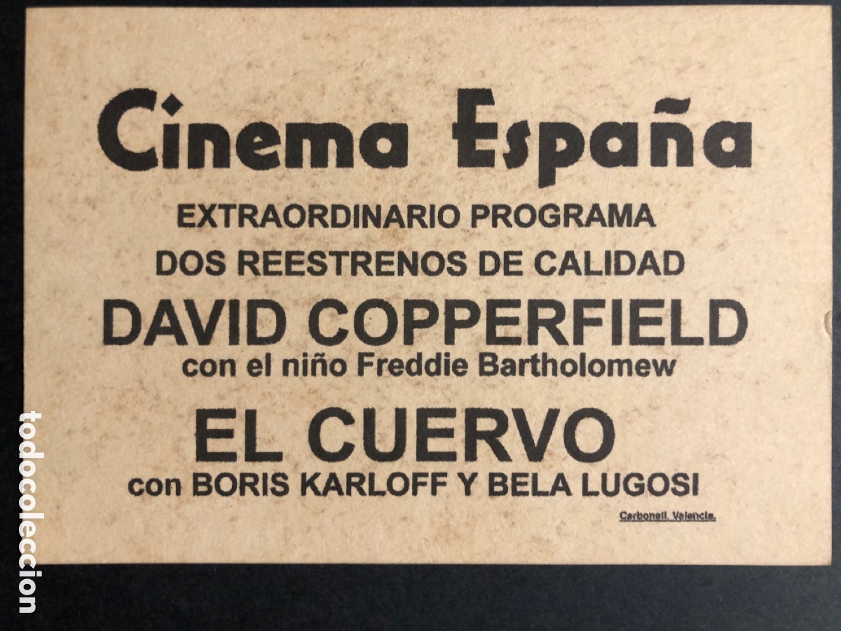 Cine: Programa tarjeta facsimil David copperfield freddie bartholomew - Foto 2
