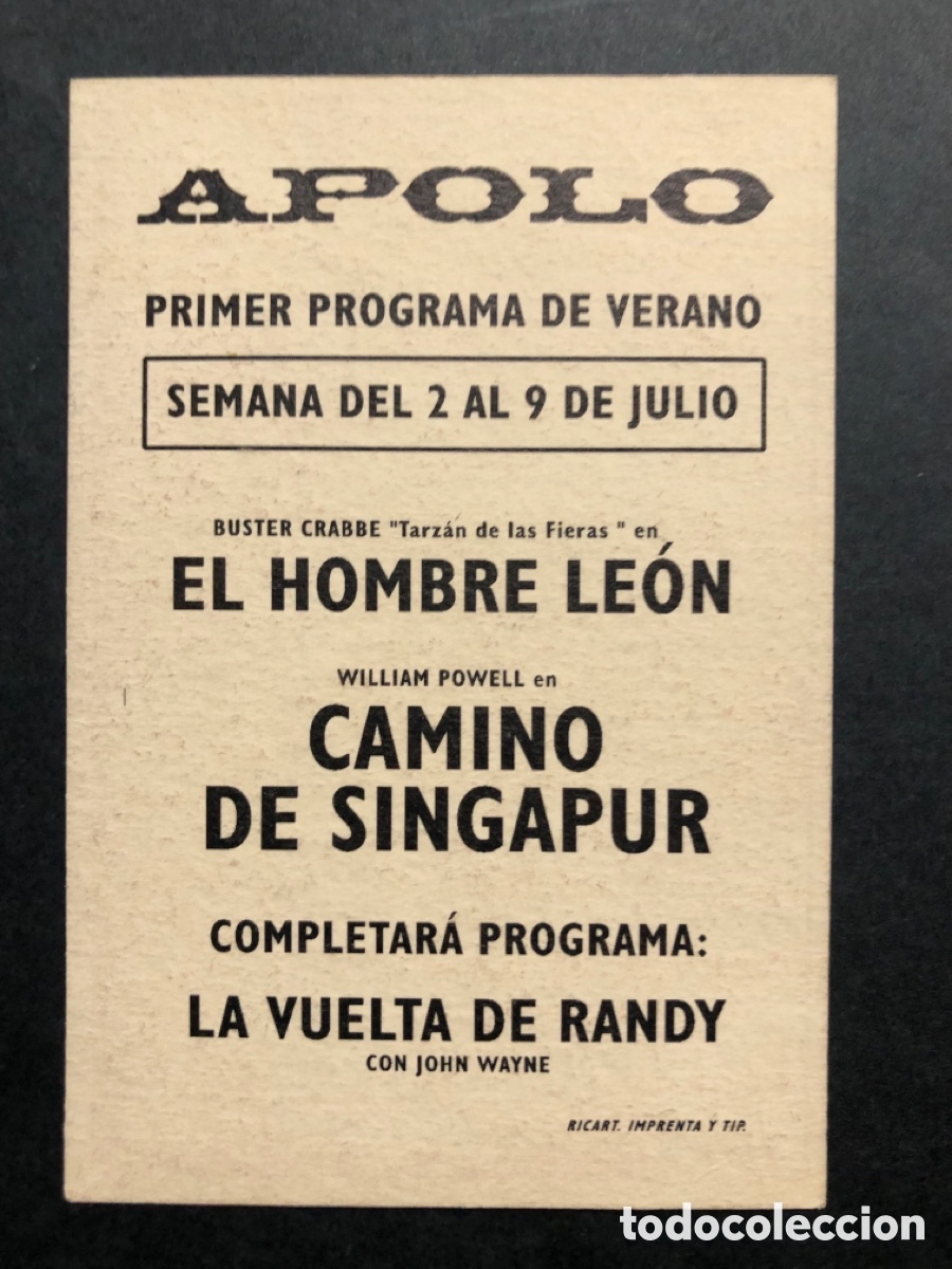 Cine: Programa tarjeta facsimil john wayne la vuelta de randy - Foto 2
