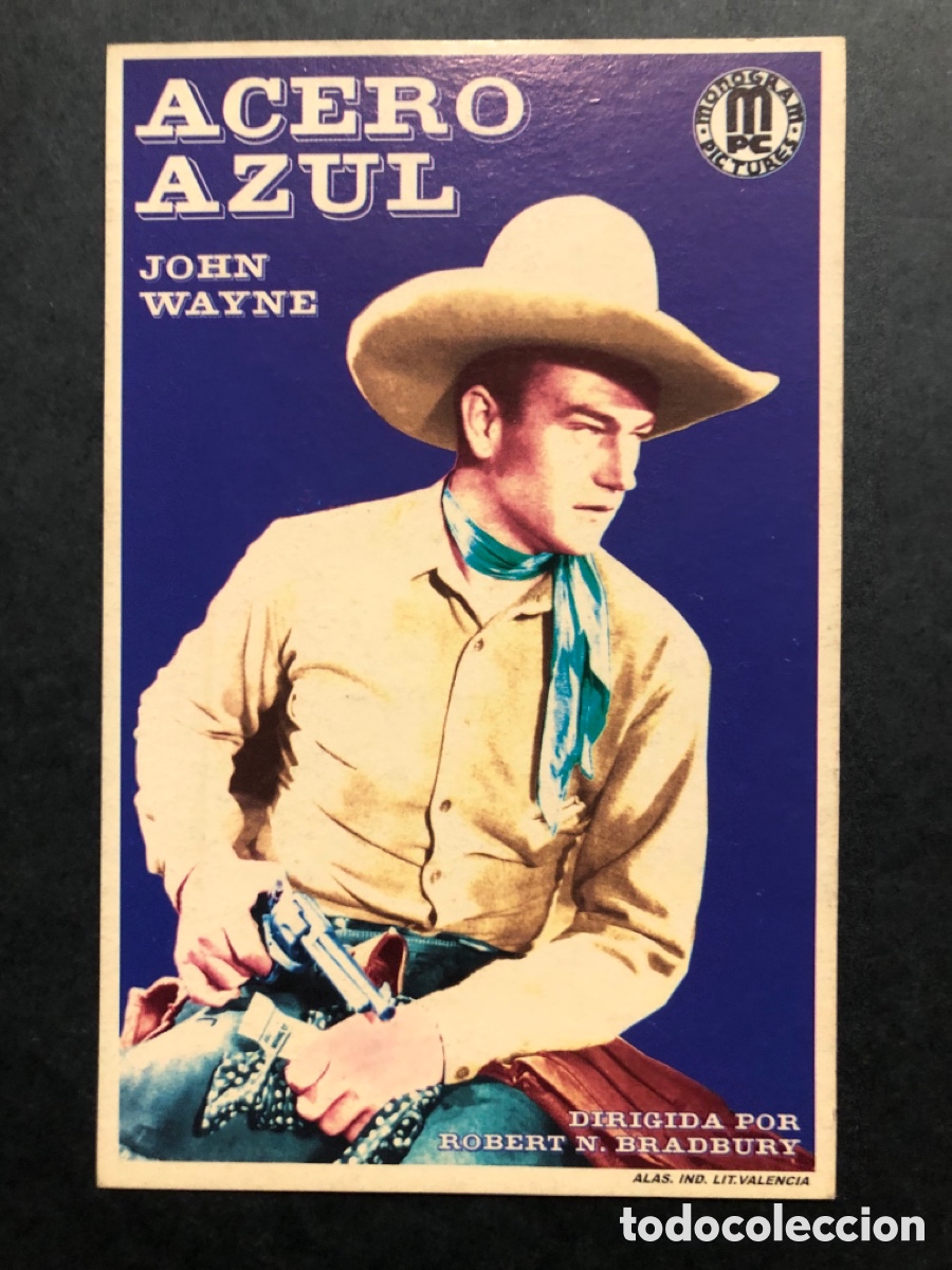 Cine: Programa tarjeta facsimil john wayne acero azul - Foto 1