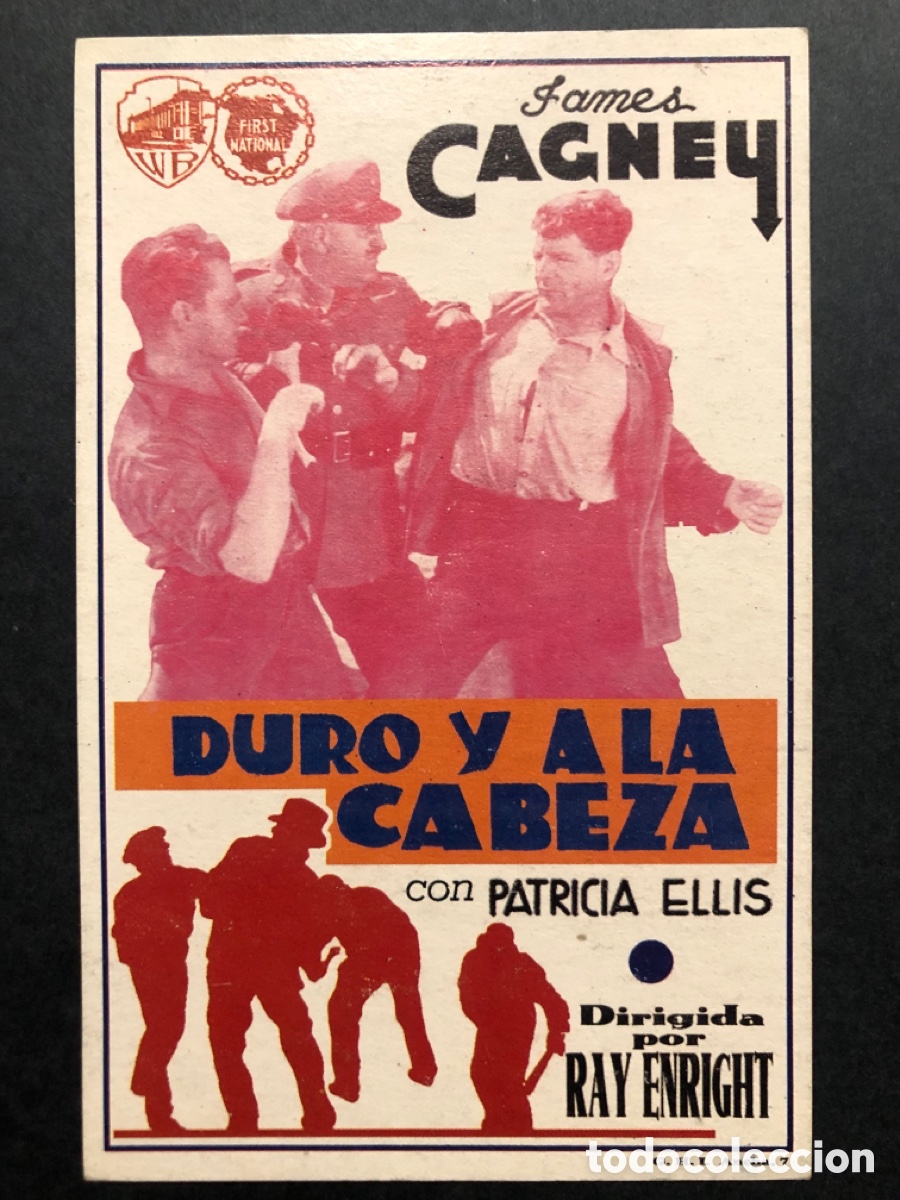 Cine: Programa tarjeta facsimil james cagney duro y a la cabeza - Foto 1
