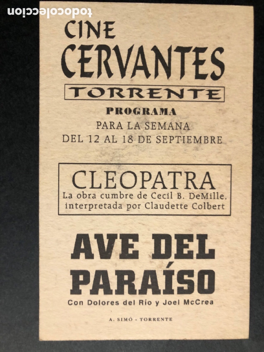 Cine: Programa tarjeta facsimil ave del para&iacute;so dolores del r&iacute;o - Foto 2
