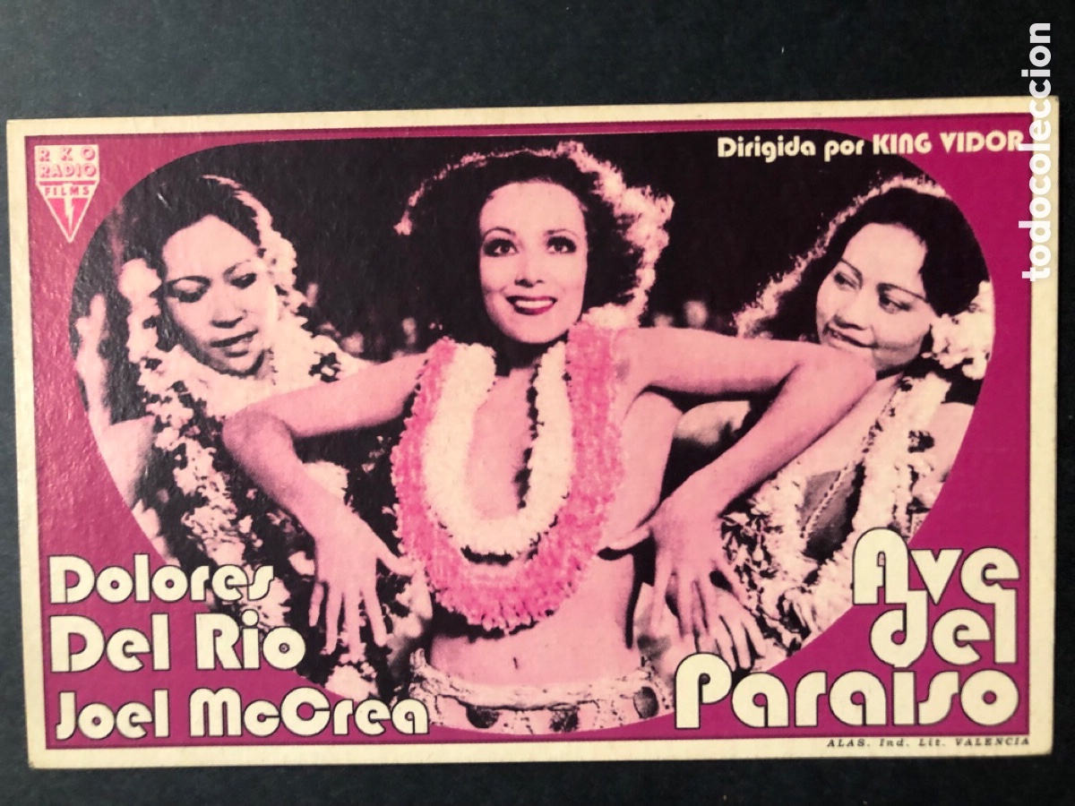 Cine: Programa tarjeta facsimil ave del para&iacute;so dolores del r&iacute;o - Foto 1
