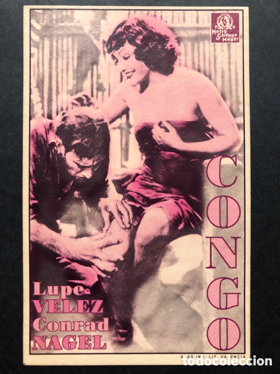 Cine: Programa tarjeta facsimil Congo Lupe V&eacute;lez - Foto 1