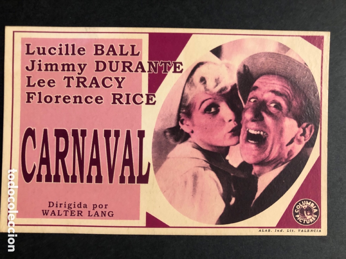 Cine: Programa tarjeta facsimil carnaval lucille ball - Foto 1