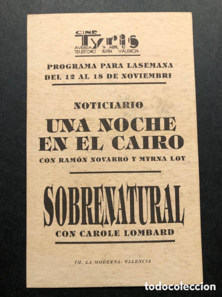 Cine: Programa facsimil sobrenatural carole lombard - Foto 2