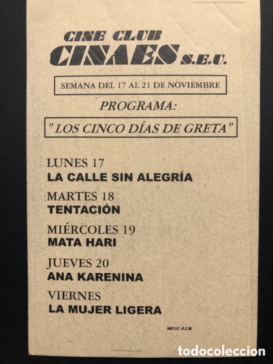 Cine: Programa facsimil Greta Garbo la mujer ligera - Foto 2