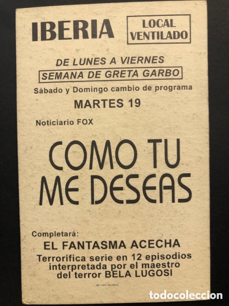 Cine: Programa facsimil Greta Garbo Erich con Stroheim como tu me deseas - Foto 2