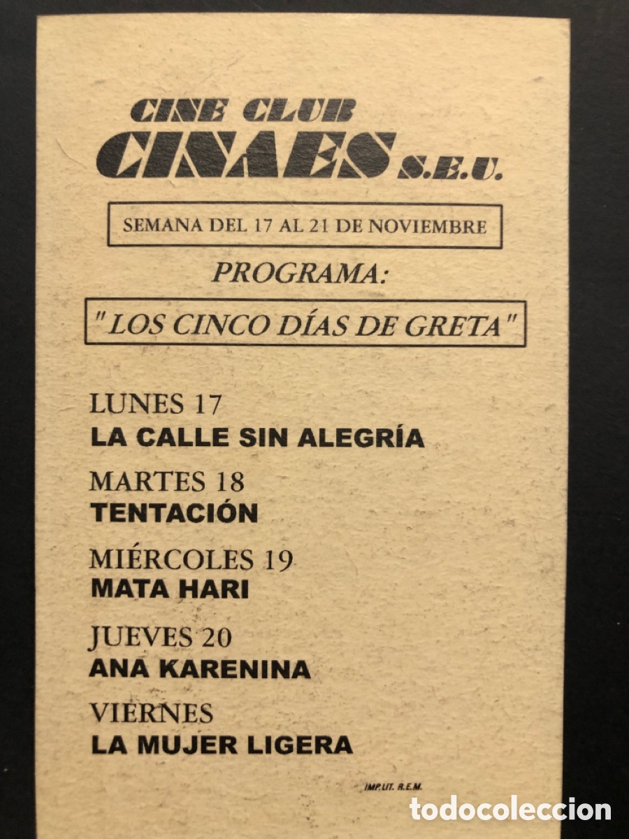 Cine: Programa facsimil Greta Garbo mata hari - Foto 2