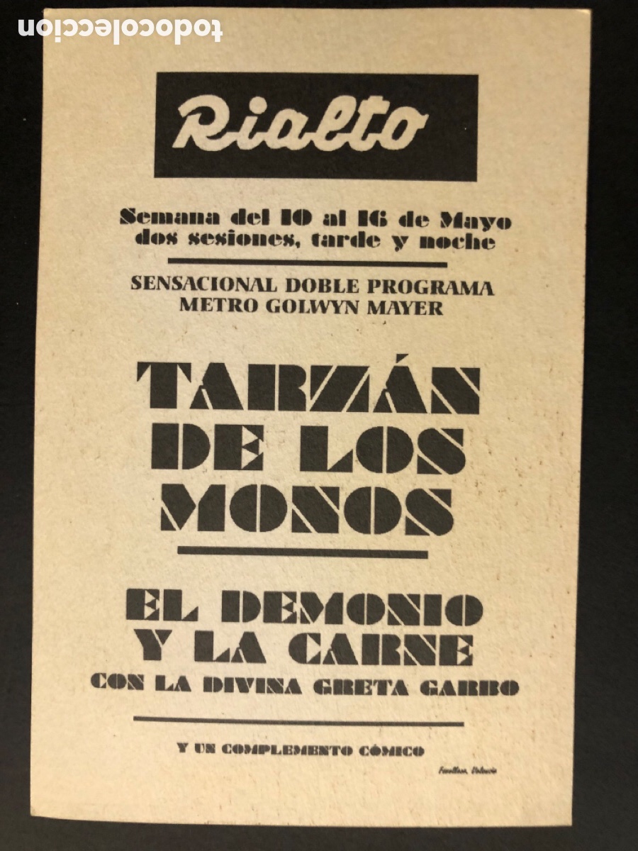Cine: Programa facsimil Greta Garbo el demonio y la carne - Foto 2