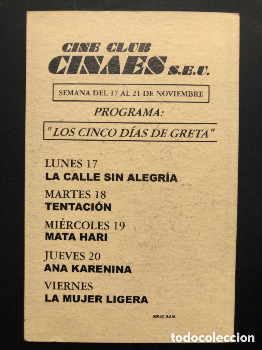 Cine: Programa facsimil Greta Garbo tentacion - Foto 2