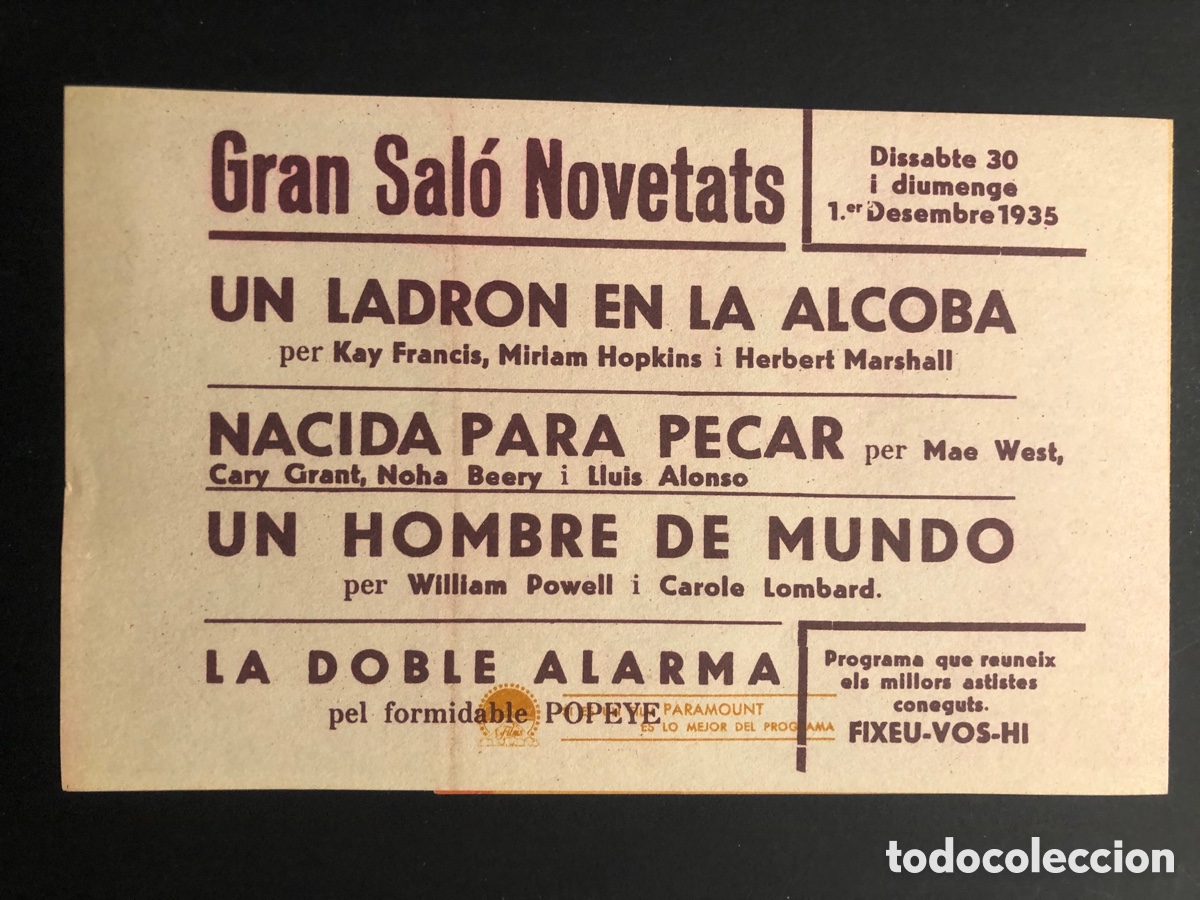 Cine: Programa facsimil nacida para pecar Mae west - Foto 3