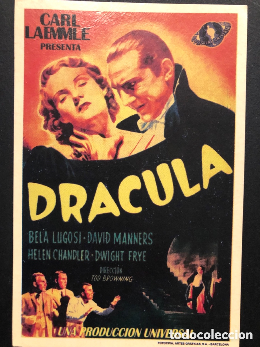 Cine: Programa tarjeta facsimil dracula bela lugosi - Foto 1