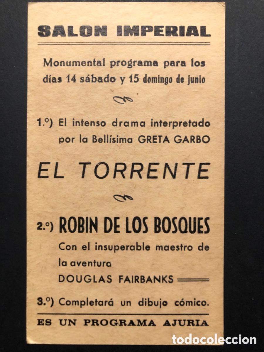 Cine: Programa tarjeta facsimil robin de los bosques douglas fairbanks - Foto 2