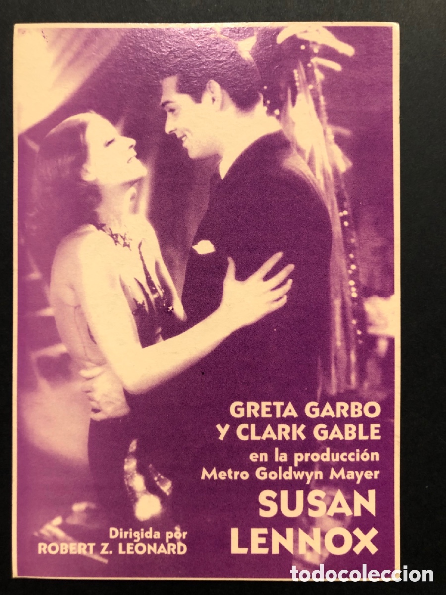 Cine: Programa facsimil Greta garbo clark gable Susan lenox - Foto 1