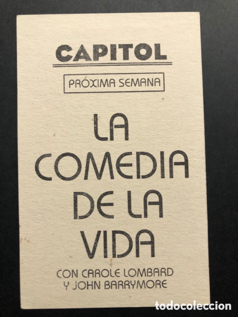 Cine: Programa facsimil La comedia de la vida carole lombard john barrymore - Foto 2