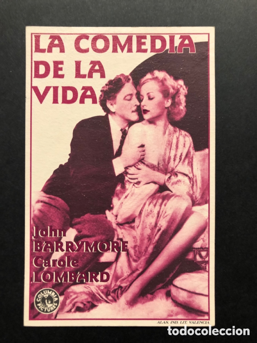 Cine: Programa facsimil La comedia de la vida carole lombard john barrymore - Foto 1