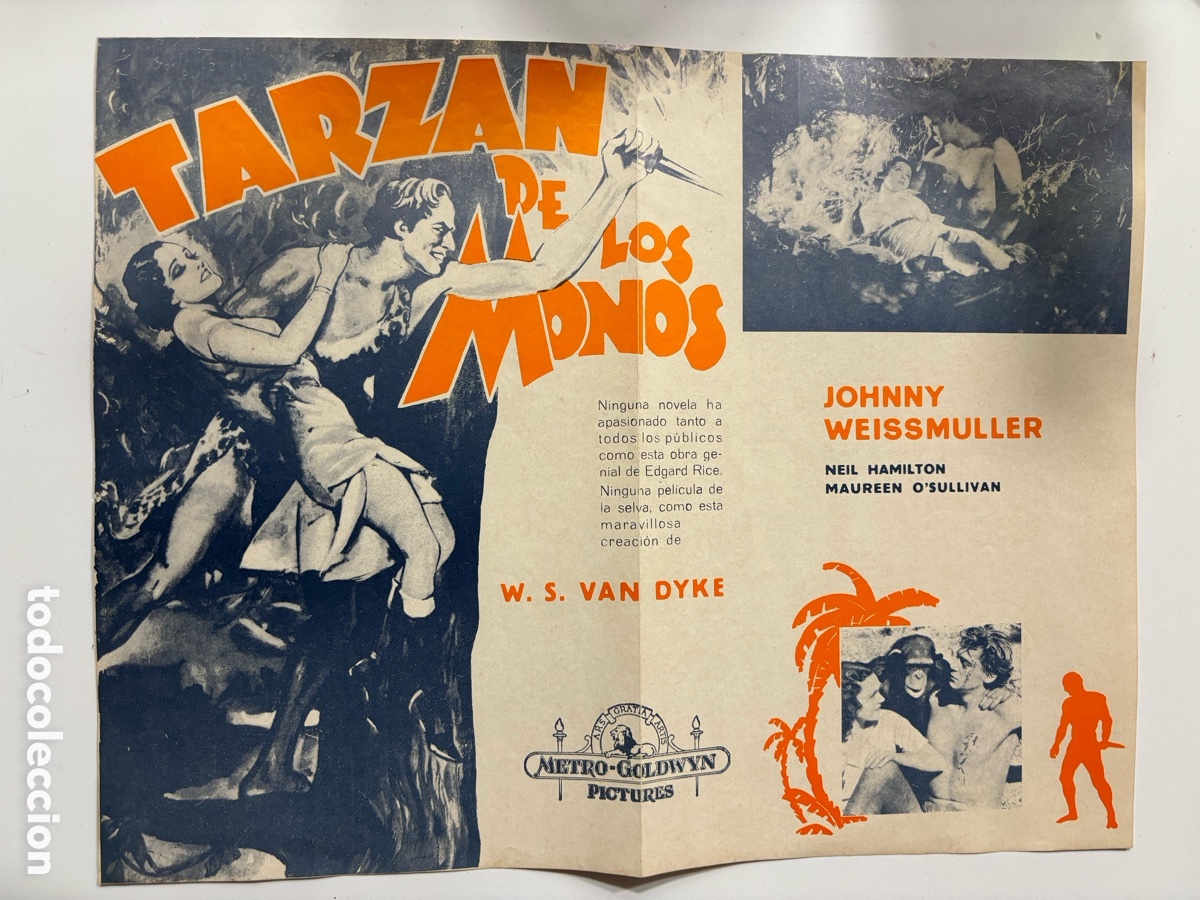 Cine: Programa facs&iacute;mil tarzan de los monos johnny Weissmuller - Foto 1