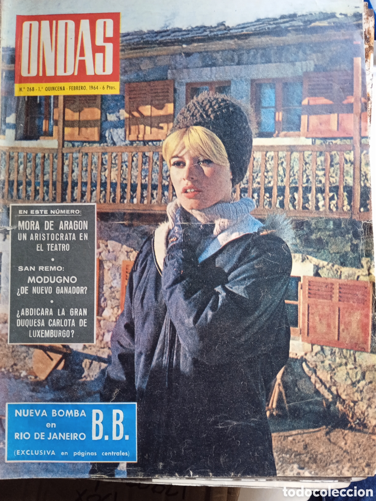 Cinema: Revista ONDAS n&deg; 268 Brigitte Bardot Domenico Modugno Soraya
