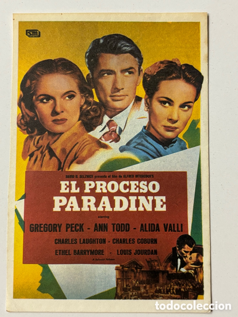 Cine: Programa el proceso paradine gregory peck A19 - Foto 1