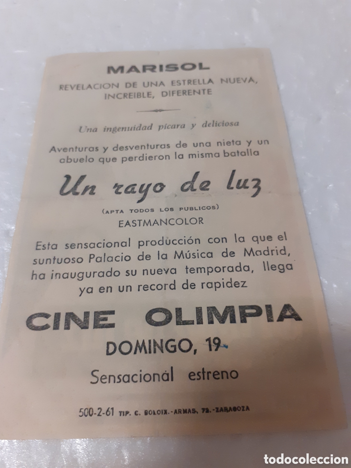 Cine: PROGRAMA.CINE UN RAYO DE LUZ PUBLICIDAD - Foto 2
