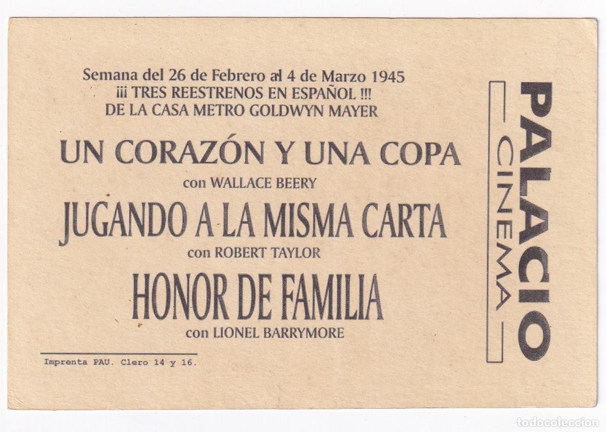 Cine: CINE.- Programa de Cine Facsimil. Un Coraz&oacute;n una Copa. Wallace Berry. - Foto 2