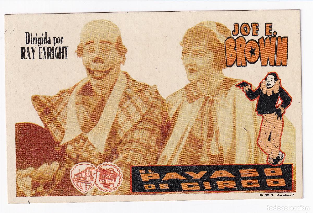 Cine: CINE.- Programa de Cine Facsimil. El Payaso de Circo. Joe E. Brown. - Foto 1