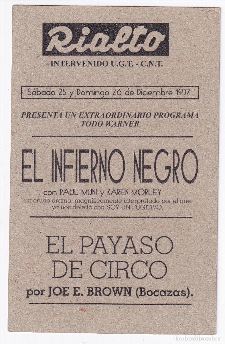 Cine: CINE.- Programa de Cine Facsimil. El Payaso de Circo. Joe E. Brown. - Foto 2