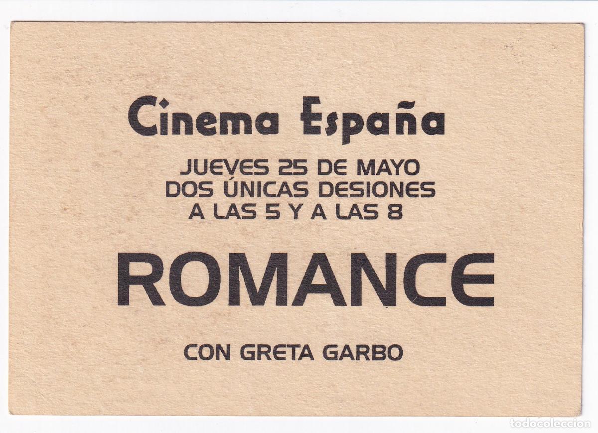 Cine: CINE.- Programa de Cine Facsimil. Romance. Greta Garbo. - Foto 2