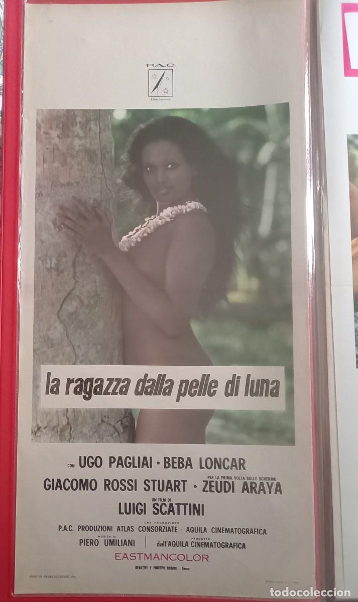 Cine: LA RAGAZZA DALLA PELLE DI LUNA POSTER DEL 1972 cm. 33X70 CON ZEUDI ARAYA BEBA LONCAR