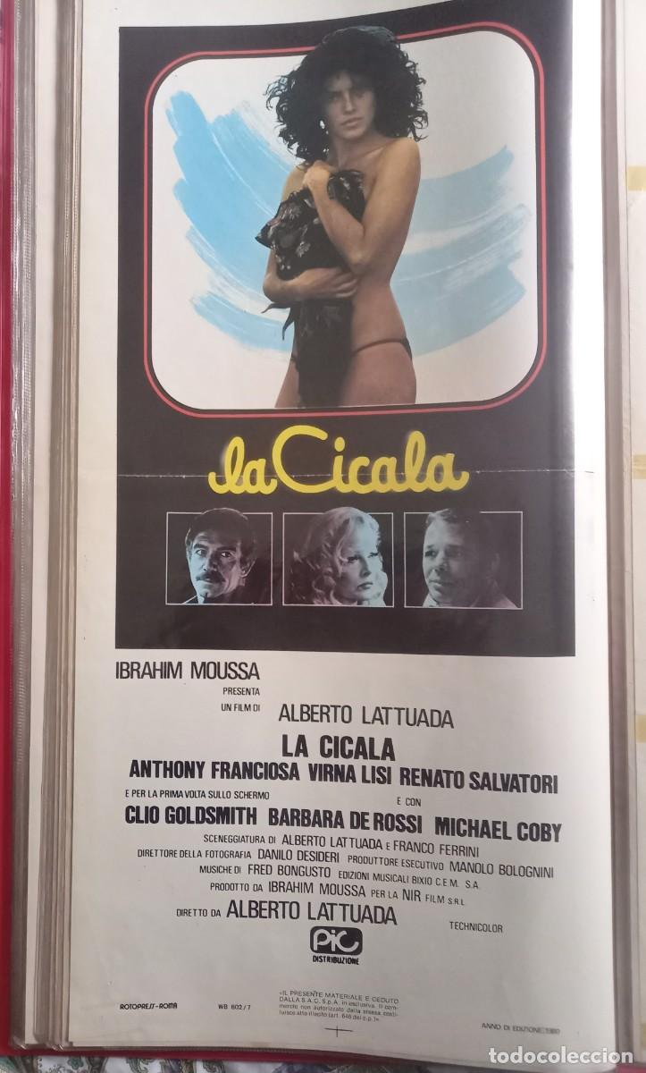 Cine: LA CICALA 1980 POSTER cm. 33X70 CLIO GOLDSMITH BARBARA DE ROSSI MICHAEL COBY VIRNA LISI