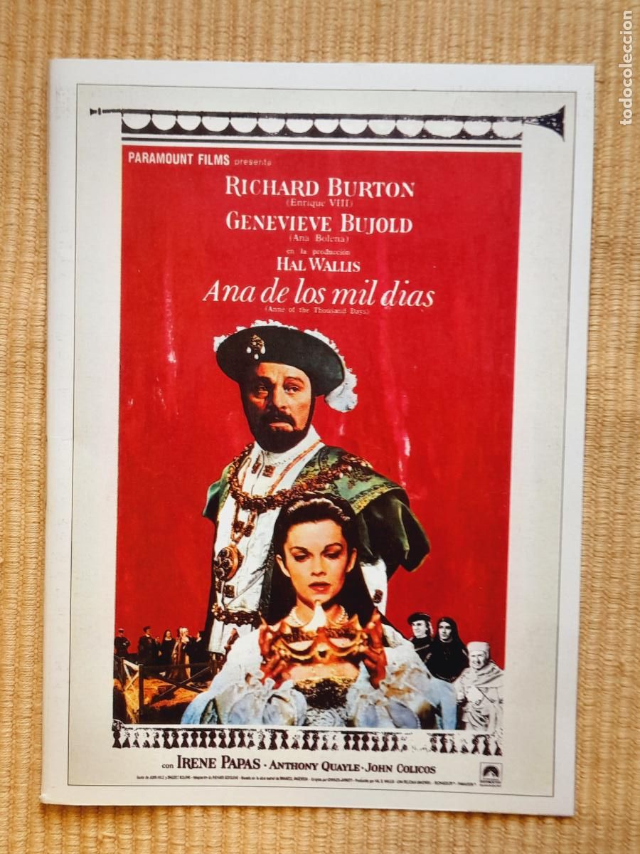 Cine: FICHA CINE HISTORIA. ANA DE LOS MIL DIAS (1969 Charles Jarrott) Richard Burton, Genevi&egrave;ve Bujold