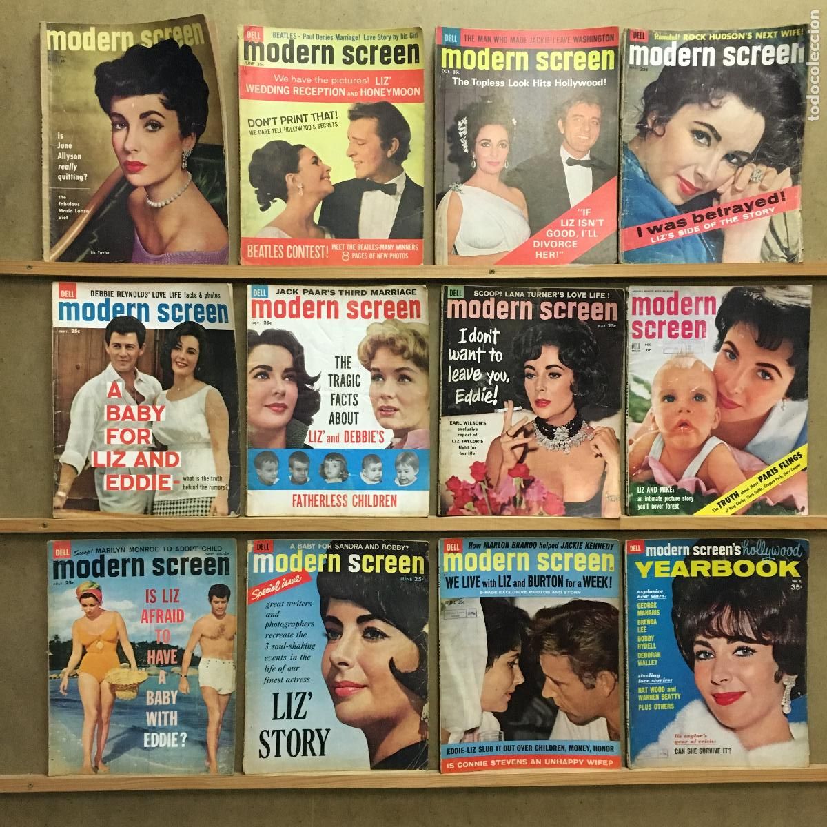 Kino: AER60 ELIZABETH TAYLOR MODERN SCREEN Y MODERN SCREEN'S HOLLYWOOD LOTE 12 REVISTAS AMERICANAS 1952-64