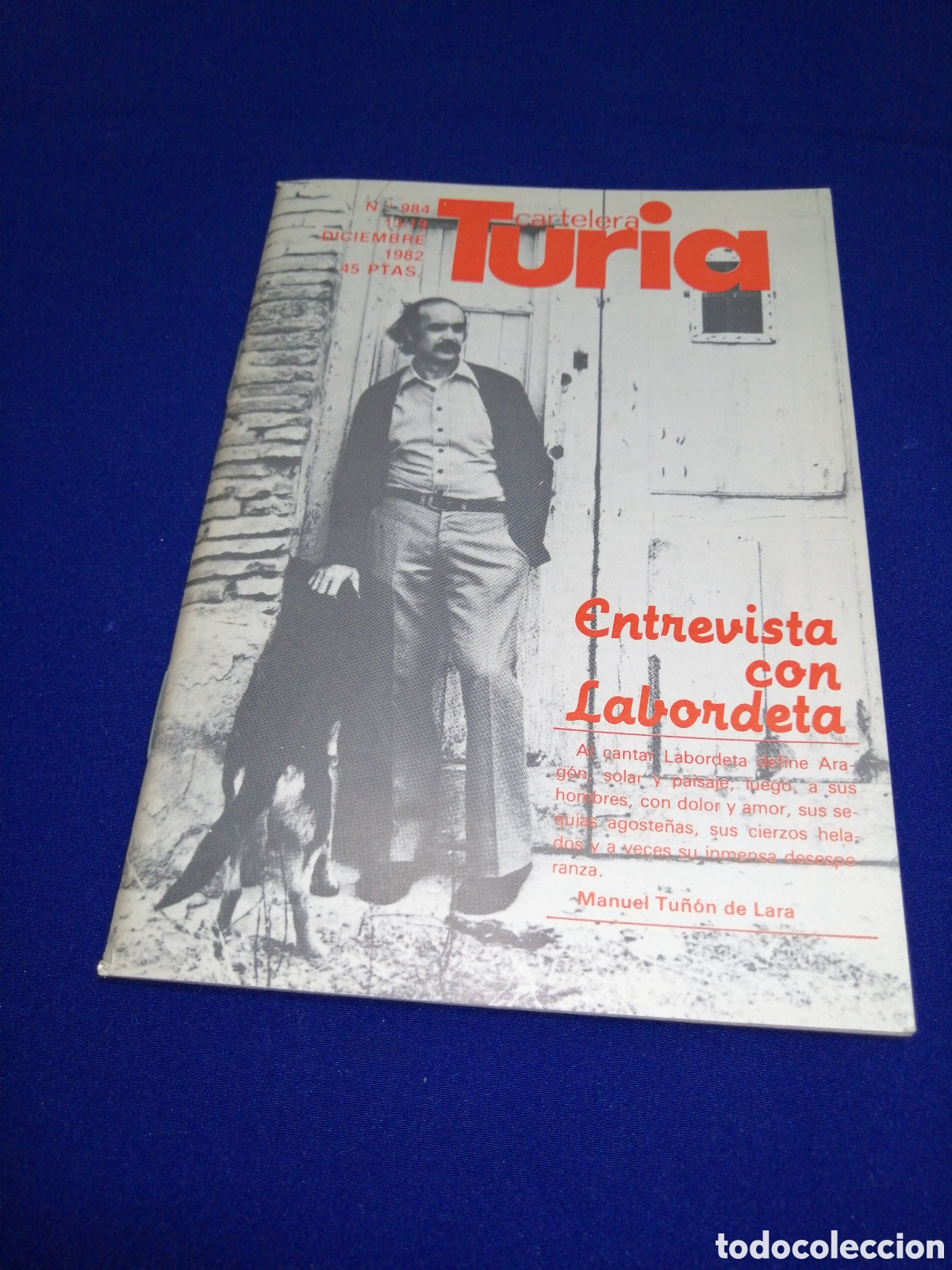 Cin&eacute;ma: CARTELERA TURIA N&Uacute;MERO 984 A&Ntilde;O 1982 -LABORDETA - PUBLICIDAD ACORRADALO -TIN TIN -