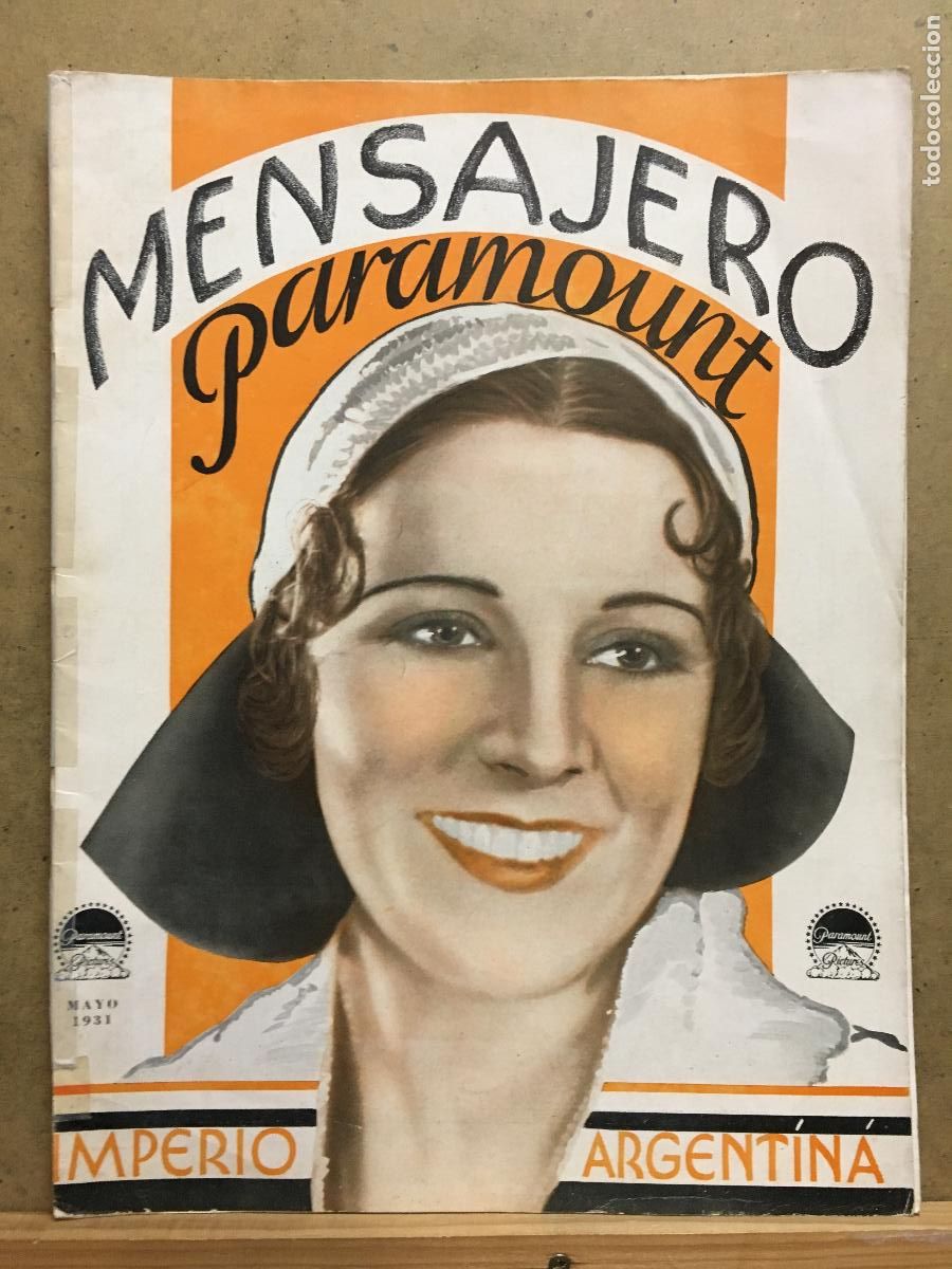 Cine: AEV76 IMPERIO ARGENTINA MENSAJERO PARAMOUNT REVISTA MAYO 1931