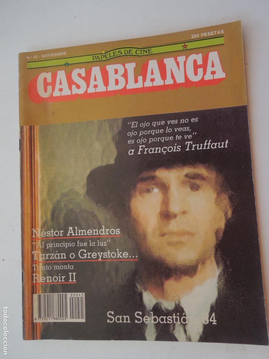 Cine: CASABLANCA N&ordm; 45 - REVISTA DE CINE NOVIEMBRE 1983-NESTOR ALMENDROS - TRUFFAUT