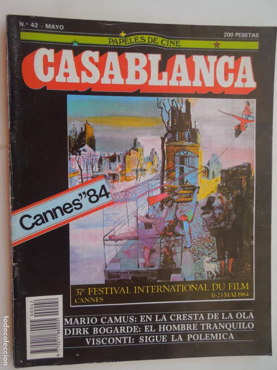 Cine: CASABLANCA N&ordm; 42 - REVISTA DE CINE JUNIO 84- CANNES ' 84 - MARIO CAMUS - VISCONTI . ETC