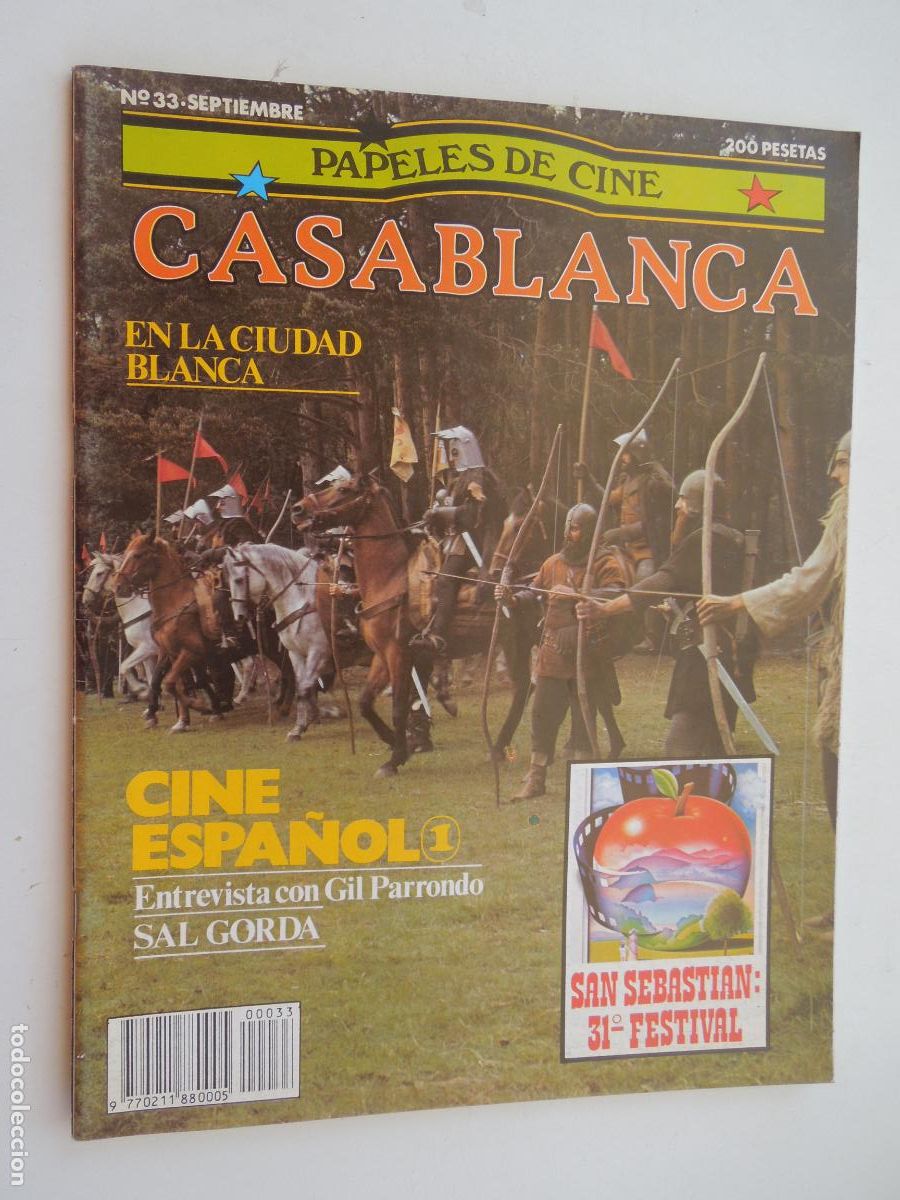 Cine: CASABLANCA N&ordm; 33 - REVISTA DE CINE -SEPTIEMB 1983 - SAN SEBASTIAN, CINE ESPA&Ntilde;OL, SAL GORDA