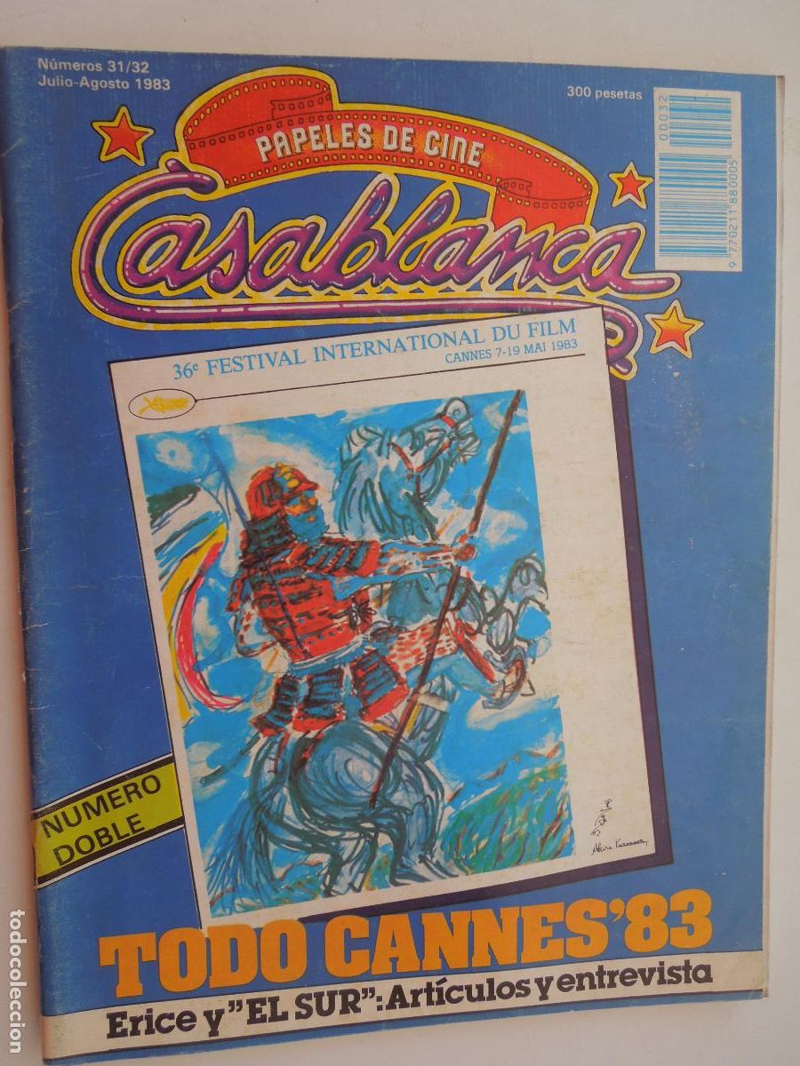Cine: CASABLANCA N&ordm;31-32 - REVISTA DE CINE -07-08 1983 - TODO CANNES&acute;83 - VICTOR ERICE - N&ordm; DOBLE