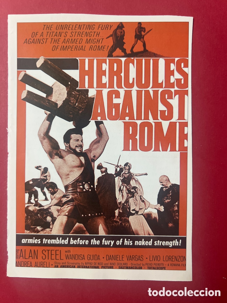 Cine: W58. CARTEL-MAN&Iacute;A PEL&Iacute;CULAS H&Eacute;RCULES - H&Eacute;RCULES CONTRA ROMA