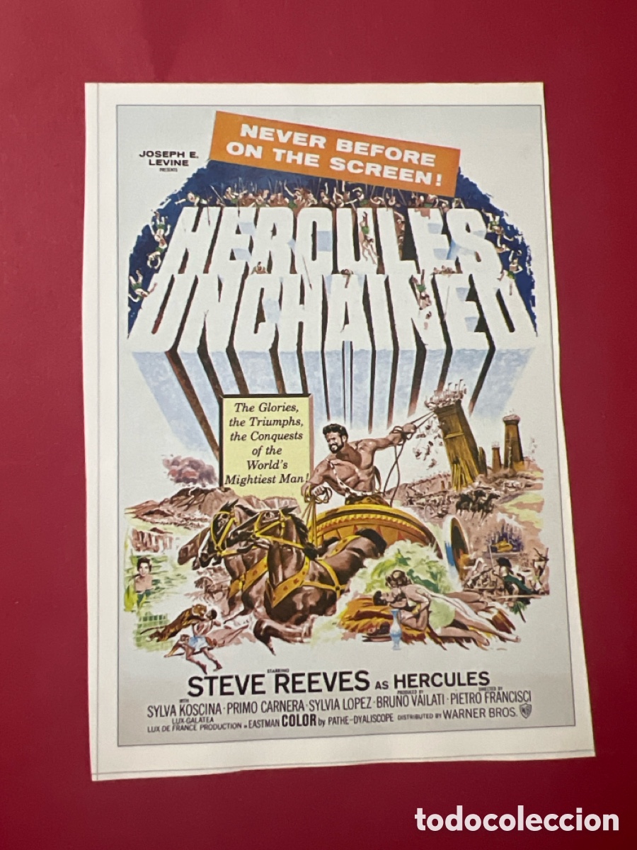 Cine: W59. CARTEL-MAN&Iacute;A PEL&Iacute;CULAS H&Eacute;RCULES - H&Eacute;RCULES ENCADENADO H&Eacute;RCULES Y LA REINA DE LIDIA