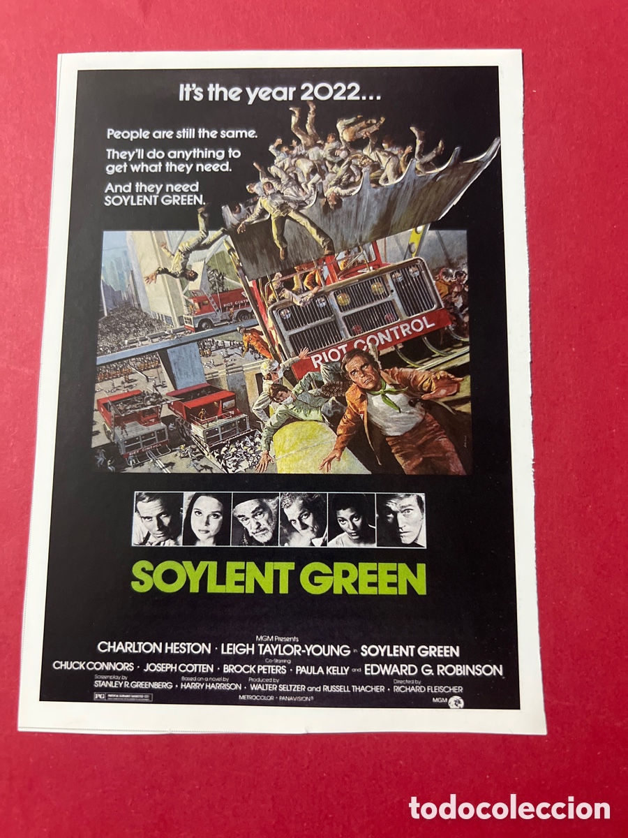 Cine: W80. TERROR MAN&Iacute;A-LOS MASCARRAS DEL CINE - SOYLENT GREEN - CUANDO EL DESTINO NOS ALCANCE