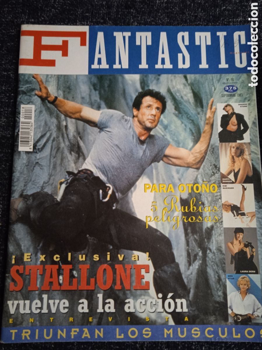 Cine: FANTASTIC MAGAZINE N&ordm; 18 STALLONE - SHARON STONE - DARYL HANNAH -REVISTA DE CINE