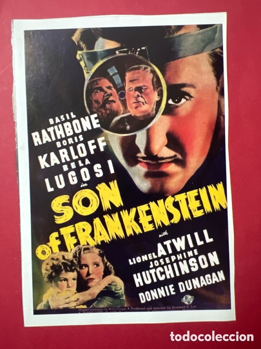 Cine: W84. CARTEL-MAN&Iacute;A FRANKESTEIN CL&Aacute;SICO - LA SOMBRA DE FRANKESTEIN - EL HIJO DE FRANKESTEIN