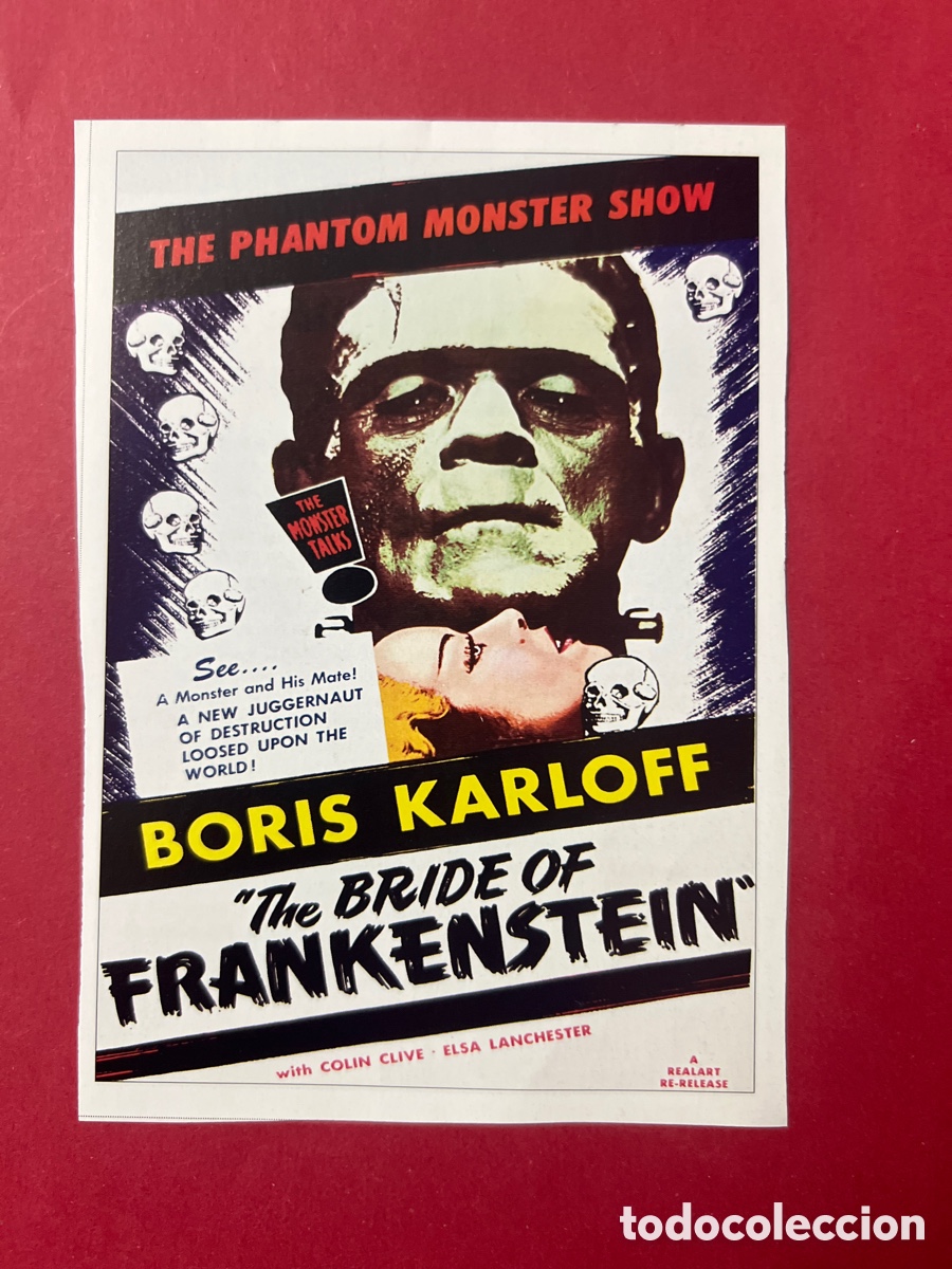 Cine: W86. CARTEL-MAN&Iacute;A FRANKESTEIN CL&Aacute;SICO - LA NOVIA DE FRANKESTEIN